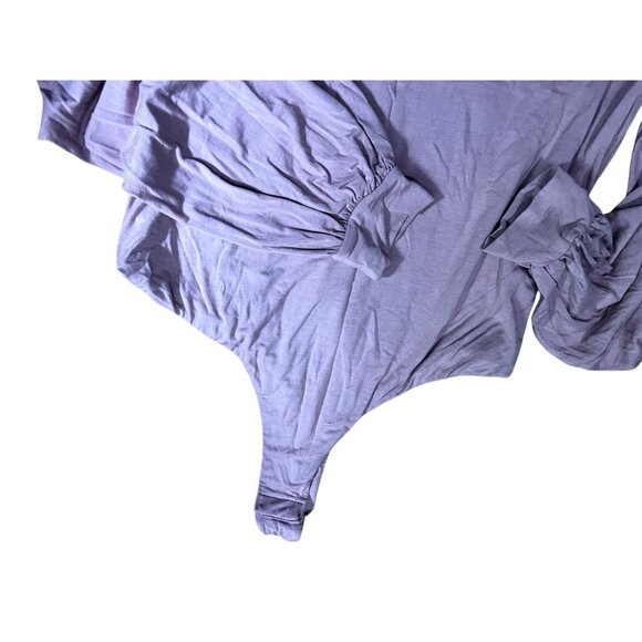 Halara V Neck Long Sleeve Button Work Bodysuit Sz Large Womens Pink - Picture 6 of 9